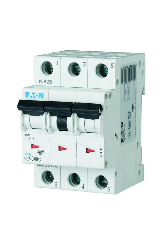 Kismegszakító 3P 40A C-jelleg 400V AC 10kA/60898 PL7-C40/3 EATON - 263413