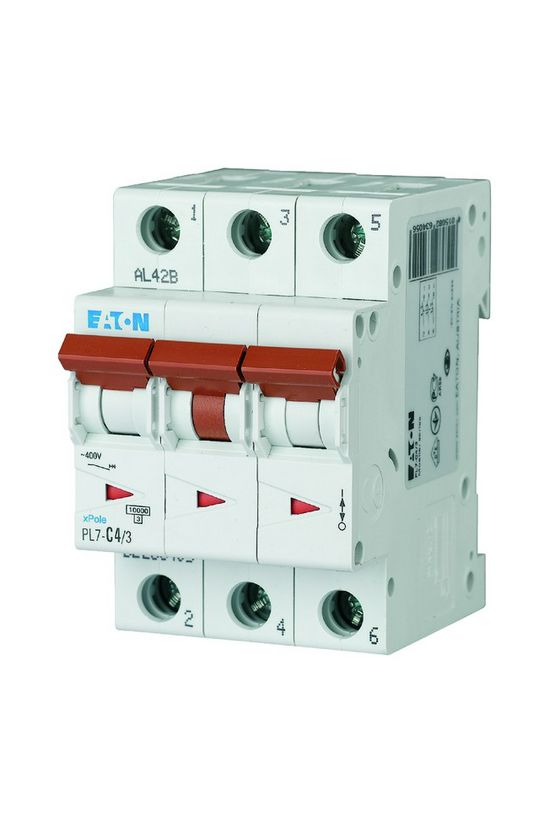 Kismegszakító 3P 4A C-jelleg 400V AC 10kA/60898 PL7-C4/3 EATON - 263405