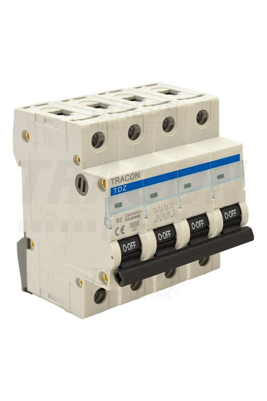 Kismegszakító 3P+N 25A C-jelleg 400V AC 6kA/60898 TDZ TRACON - TDZ-4C-25
