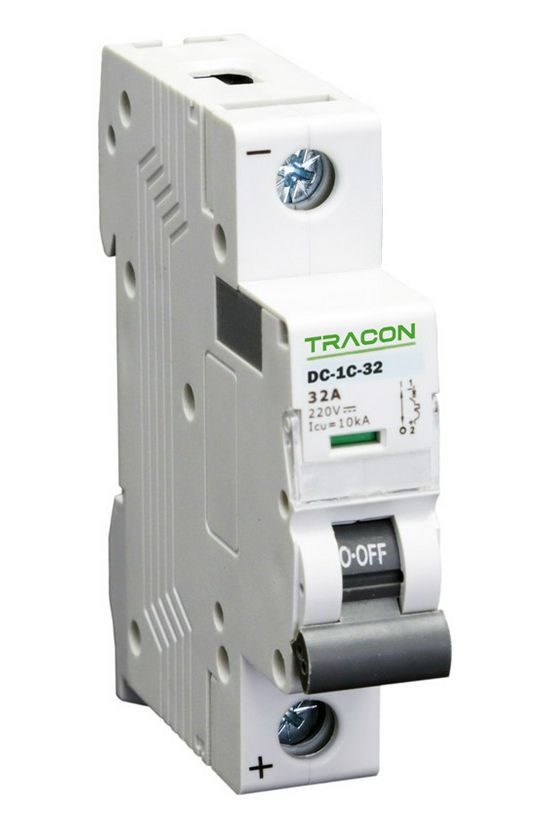 Kismegszakító napelemhez 1P 6A C-jelleg 250V DC 6kA/60898 DC TRACON - DC-1C-6