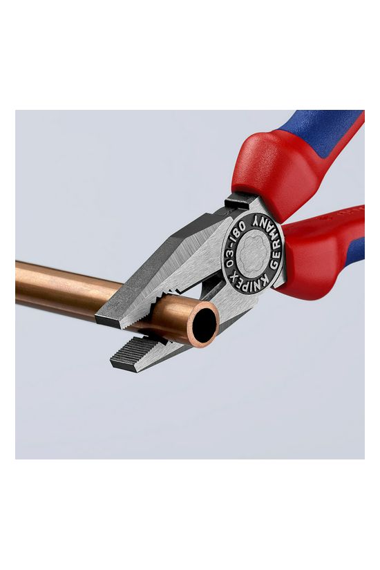 Kombinált fogó 60HRC max.d12/3,4/2,2mm-vágás piros-kék polírozott 180mm KNIPEX - 0302180