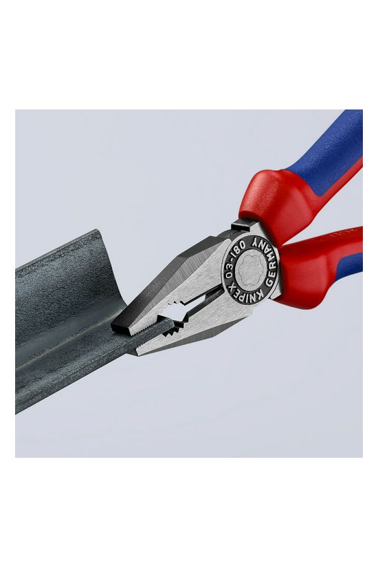 Kombinált fogó 60HRC max.d12/3,4/2,2mm-vágás piros-kék polírozott 180mm KNIPEX - 0302180