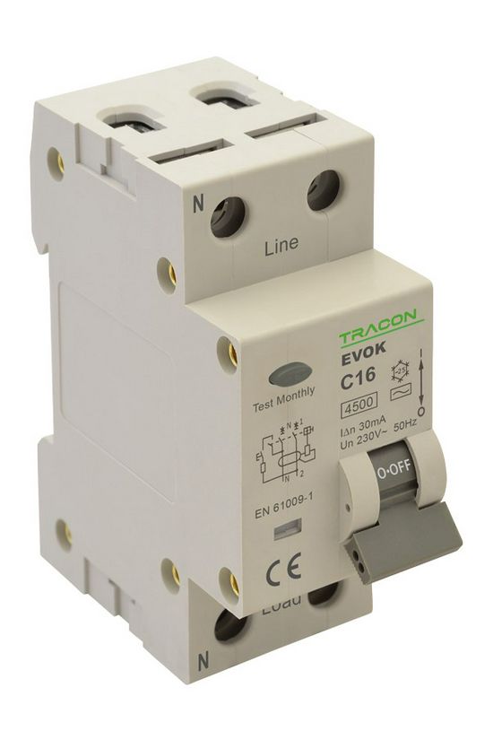 Áramvédő(FI)-kismegszakító 1P+N 10A C-jelleg 0.03A AC-típus 2M TRACON - EVOK2C1003