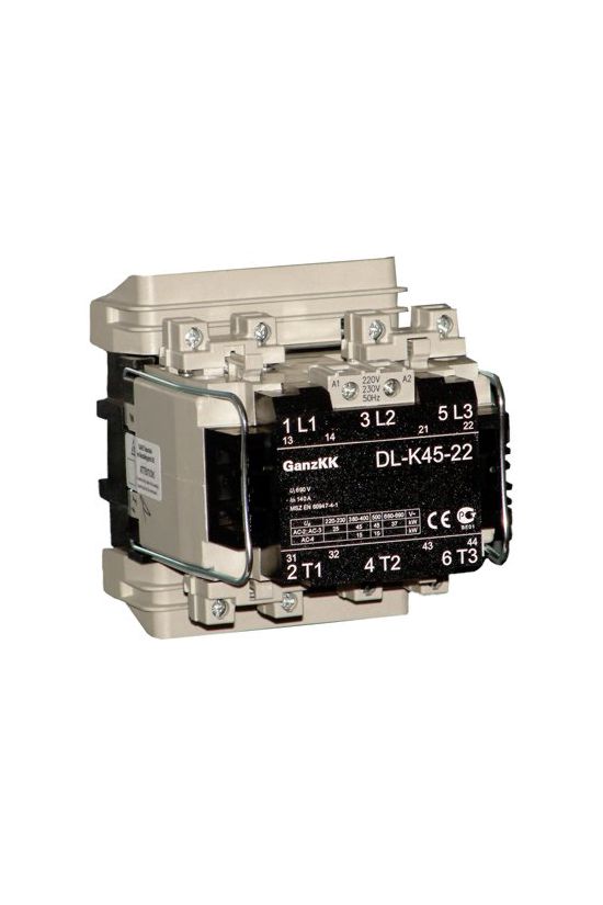 Kontaktor (mágnesk) 45kW/400VAC-3 3Z 220-230V50Hz 2z 2ny csavaros DIL-K45-22 Ganz KK - 200-4517-650-DL