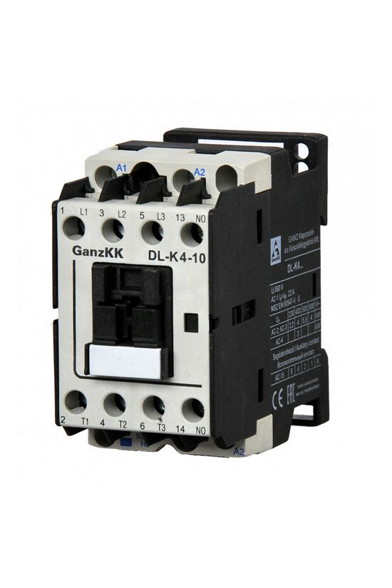 Kontaktor (mágnesk) 4kW/400VAC-3 3Z 230V50Hz 1z csavaros 22A/AC-1/400V DIL-K4-10 Ganz KK - 100-0002-350-DL