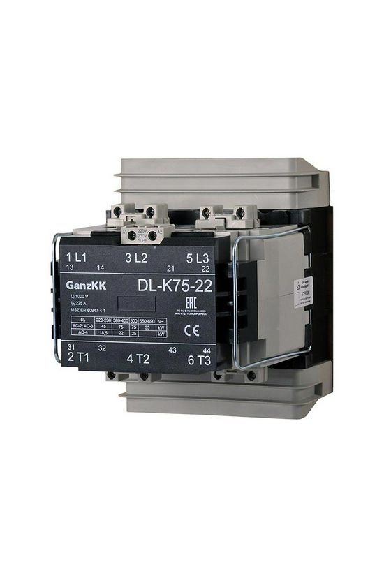 Kontaktor (mágnesk) 75kW/400VAC-3 3Z 230V50Hz 2z 2ny csavaros 160A/AC-1/400V DIL-K75X-22 Ganz KK - 200-4522-650-DL
