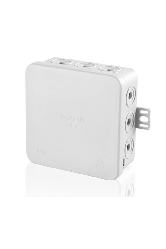 Kötődoboz falonkívüli 85mmx 85mmx 40mm szürke műanyag IP54 15 kábel/cső E113 F-TRONIC - 7340038