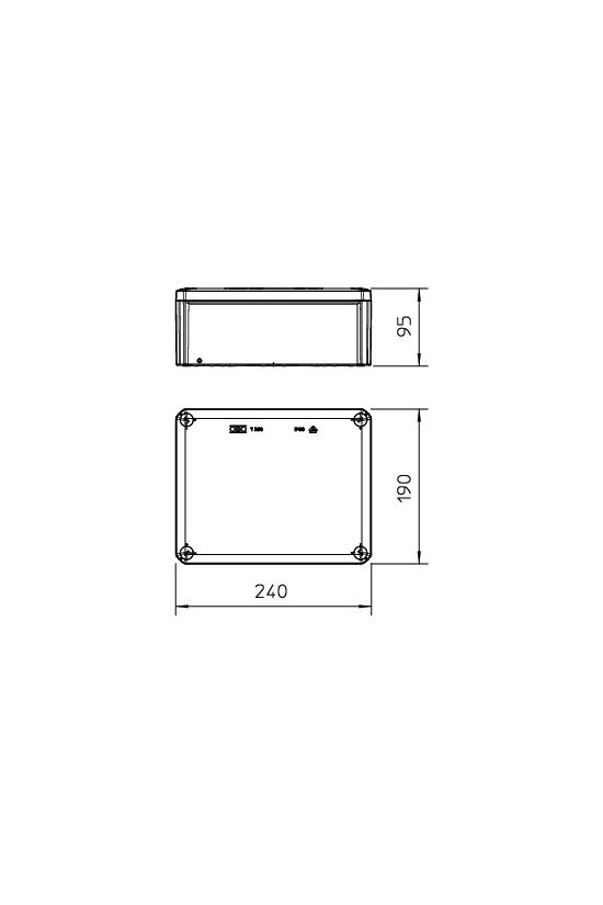 Kötődoboz falonkívüli műanyag 190mm x 240mm 95mm szürke IP66 T 250 OE OBO-BETTERMANN - 2007287