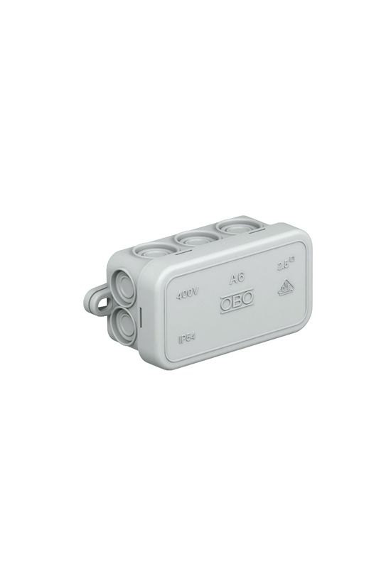 Kötődoboz falonkívüli műanyag 43mm x 80mm 36mm szürke IP55 A 6 OBO-BETTERMANN - 2000001