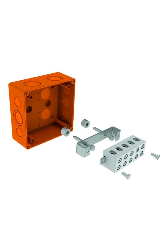 Kötődoboz falonkívüli tűzálló műanyag 100mmx 100mm 61mm IP66 E90-tűzálló narancs KSK KOPOS - KSK 100_PO