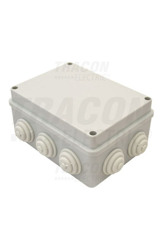 Kötődoboz fém csavarral falonkívüli 110mmx 150mm 70mm szürke műanyag IP54 10 TQBY TRACON - TQBY15117