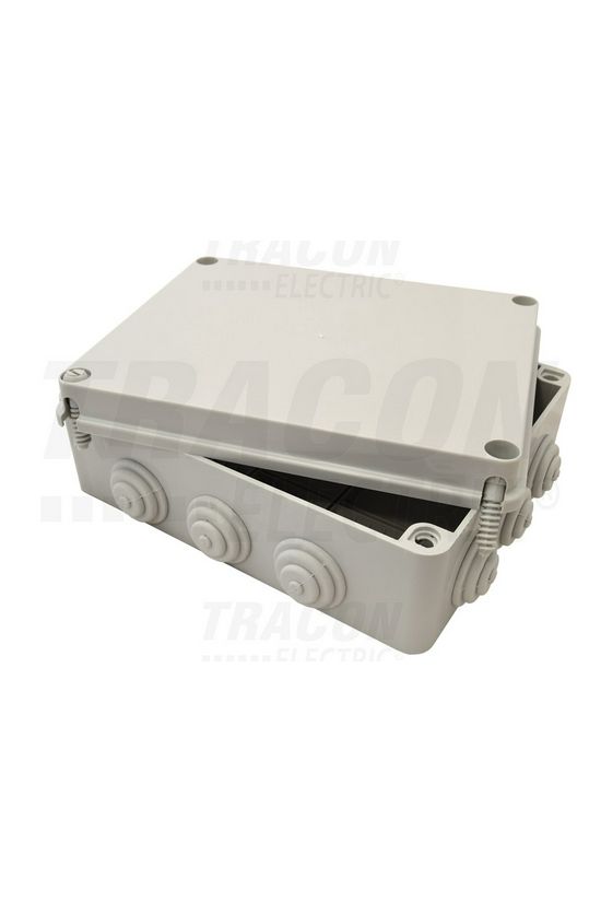 Kötődoboz műanyag csavarral falonkívüli 200mmx 250mm 90mm szürke műanyag IP65 12 TQBY TRACON - TQBY25209
