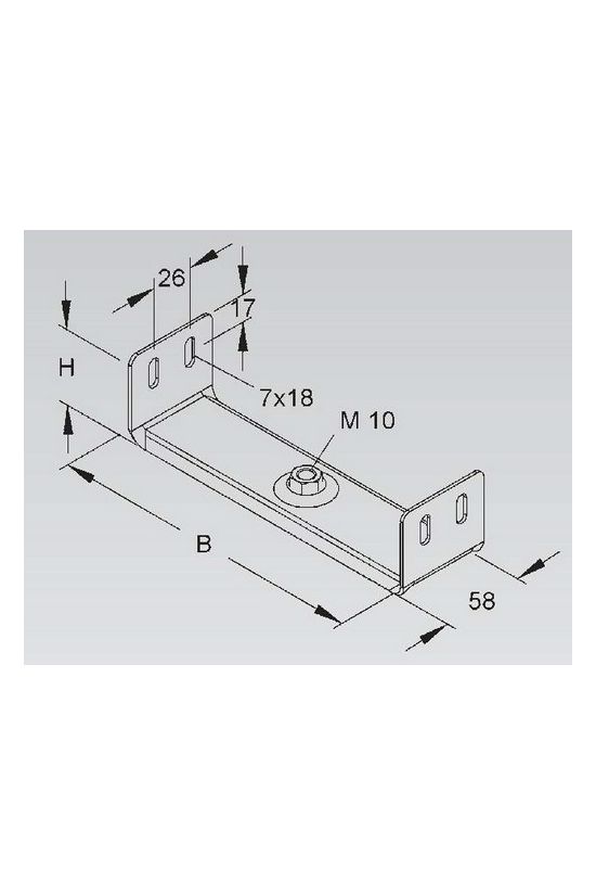 Központosan függesztett tartó M10 menetes szárhoz szalaghorganyzott RTU 60100 Niedax - 4013339198801