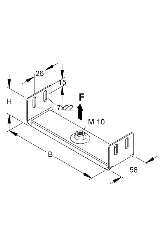 Központosan függesztett tartó M10 menetes szárhoz szalaghorganyzott RTU 60150 Niedax - 4013339198900