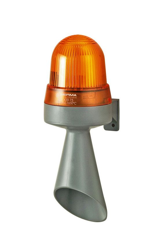 Kürt+fényjelző 230V AC 98dB folyamatos hang folyamatos sárga LED IP65 WERMA - 42432068