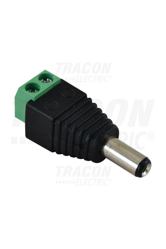 LED csatlakozódugó d5,5mm-Jack/csavaros dugó/kapocs 2x fekete TRACON - LSZJM55