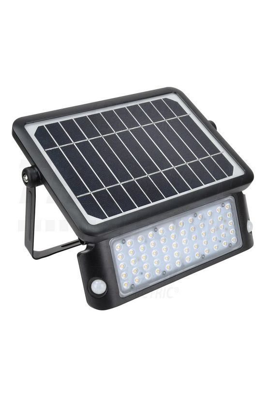 LED fényvető +napelem +7,2Ah-akku +mozgásérzékelő 1x 10W 3,5-3,8V DC 1080lm 4000K TRACON - LSFL10W