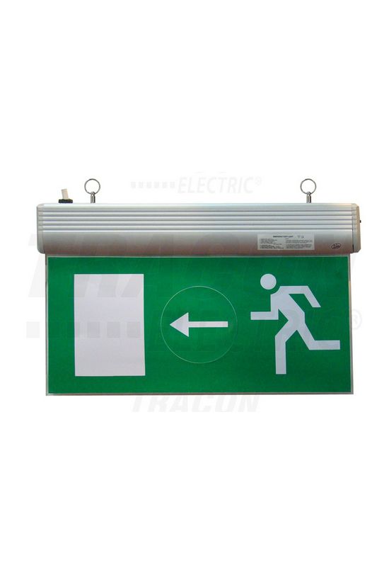 LED kijáratjelző készenléti 4W 230V AC 3h-szigetüzem mennyezeti 240lm-vész IP20 TRACON - EXIT-01-J