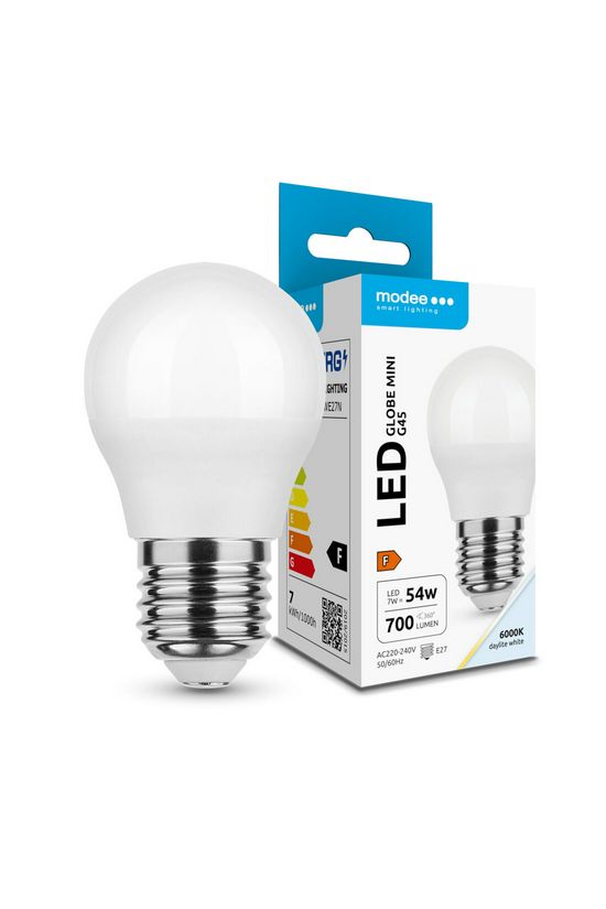 LED lámpa kisgömb P45 7W- 45W E27 700lm 860 220-240V AC 25000h 200° 6000K Modee - G456000K7WE27N