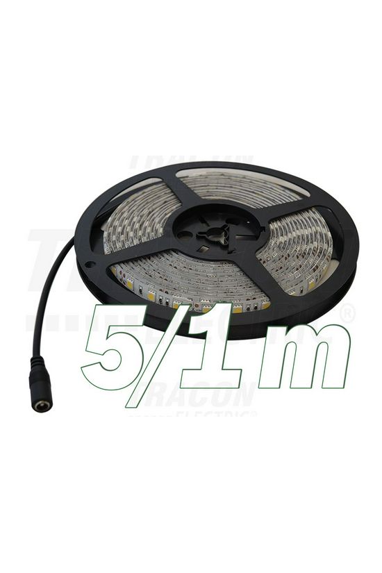 LED szalag SMD3528 (5m) öntapadó 9.6W/m 120db/m fehér 12V DC 6000K IP20 TRACON - LED-SZ-96-CW