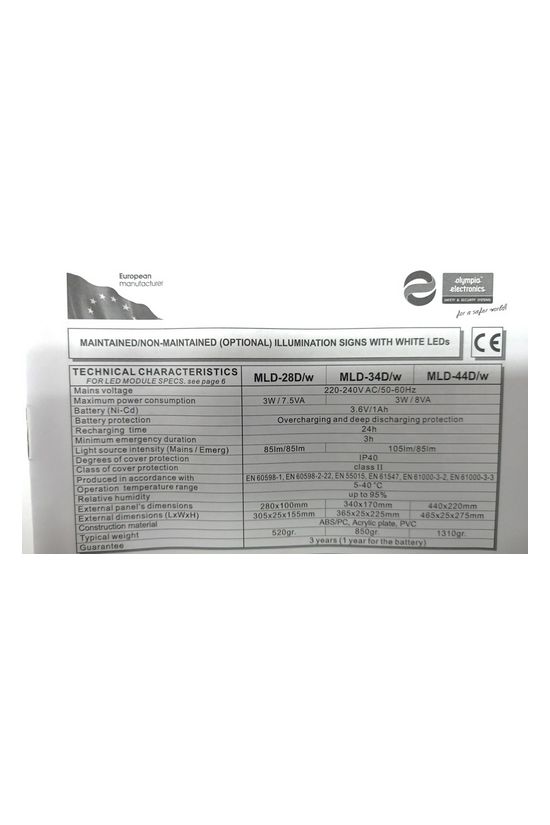 LED vészvilágító állandó/készenléti