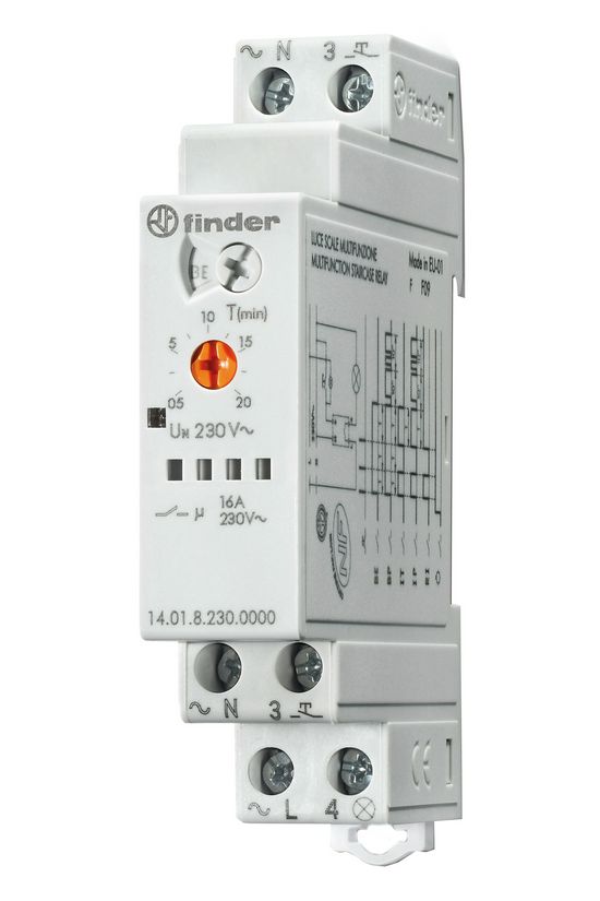 Lépcsőházi automata sorolható elektronikus multifunkciós 1z 16A 230V AC 14.01.8.230.0000 FINDER - 140182300000