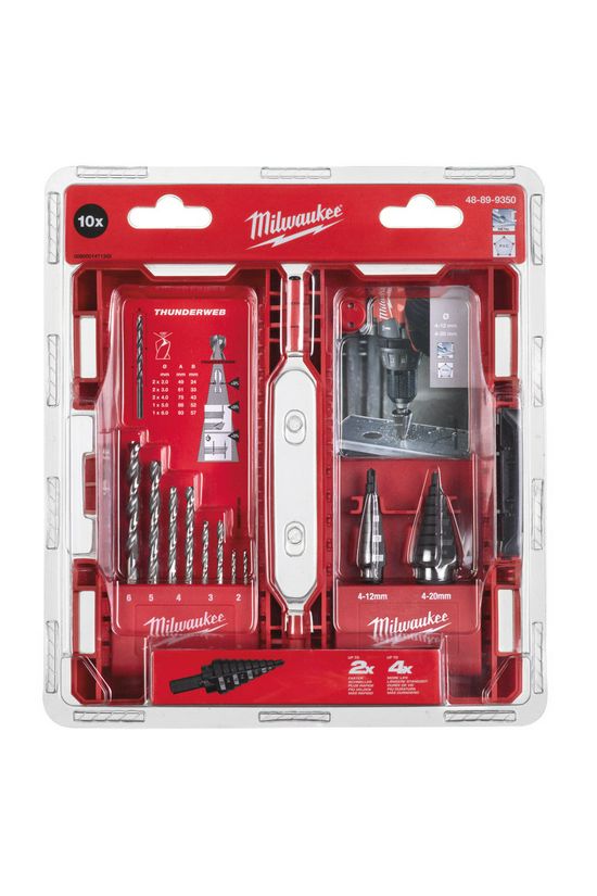 Lépcsős és fémfúró fúró készlet 10db d4-12mm d4-20mm d2/3/4/5/6mm HSS-G Milwaukee - 48899350