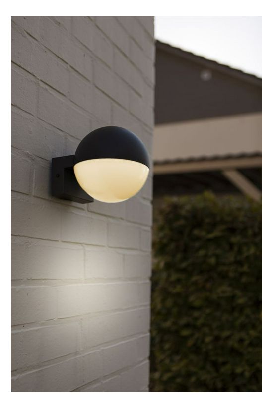 LUTEC 5138001118 LOOMA kültéri fali 1*E27 fekete/opál félgömb IP54