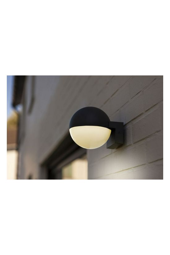 LUTEC 5138001118 LOOMA kültéri fali 1*E27 fekete/opál félgömb IP54