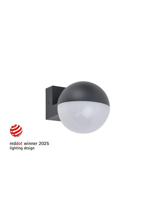 LUTEC 5138002118 LOOMA kültéri fali LED 7,8W 3000K 800lm fekete/opál félgömb IP54