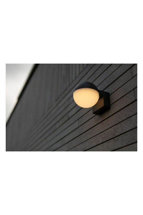 LUTEC 5138002118 LOOMA kültéri fali LED 7,8W 3000K 800lm fekete/opál félgömb IP54