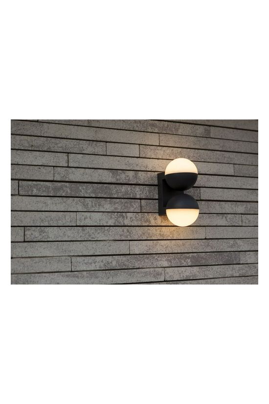 LUTEC 5138003118 LOOMA kültéri fali LED 15,6W 3000K 1600lm fekete/opál félgömb IP54 FORGATHATÓ DIR/INDIR