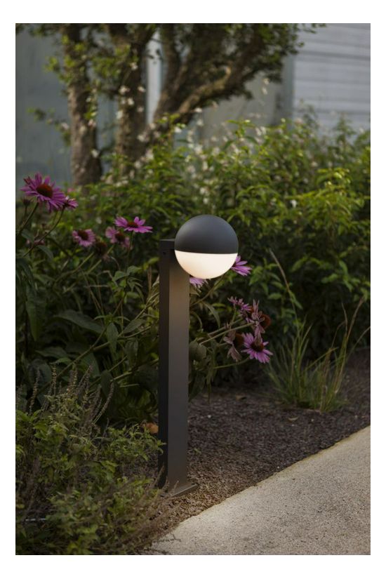 LUTEC 7138001118 LOOMA kültéri ÁLLÓ 1*E27 fekete/opál félgömb IP54