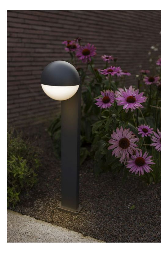 LUTEC 7138001118 LOOMA kültéri ÁLLÓ 1*E27 fekete/opál félgömb IP54