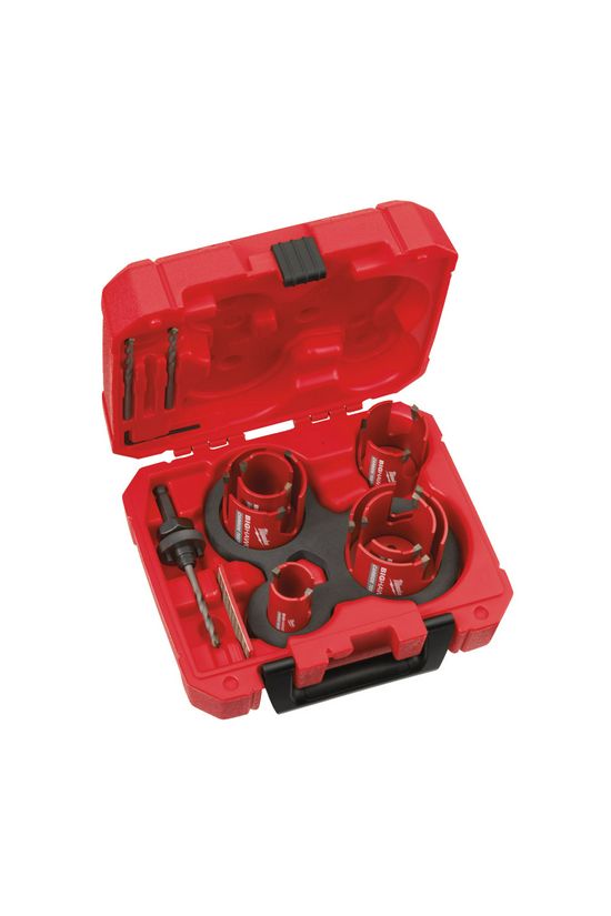Lyukfűrész készlet 10db d35-/44/51/57/68/76mm +tartozék +koffer gipszkartonhoz BigHawg Milwaukee - 4932464939
