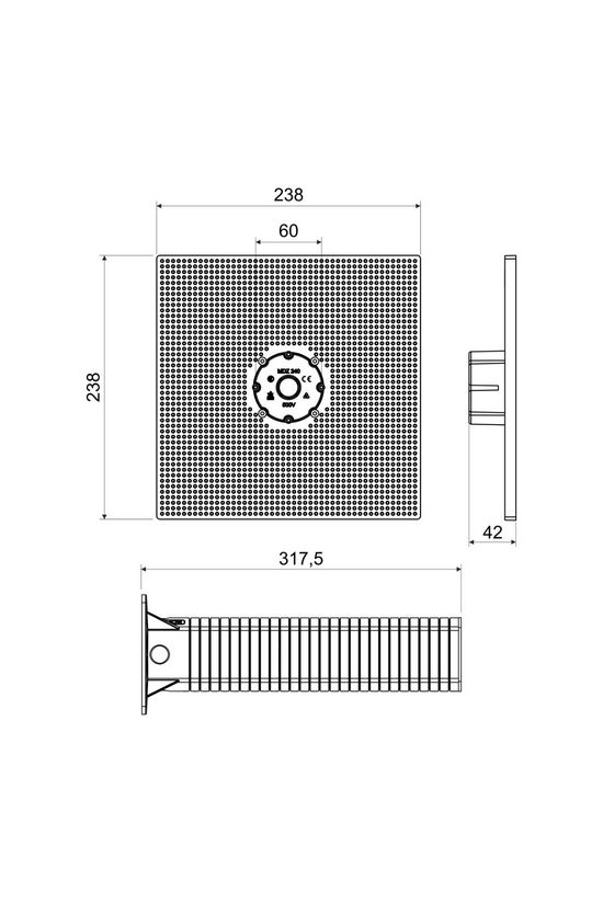 Magasított szerelőlemez hőszigetelésbe 283x283x300mm műanyag 119mm x 119mm x 317.5mm MDZ KOPOS - MDZ XL 300_KB
