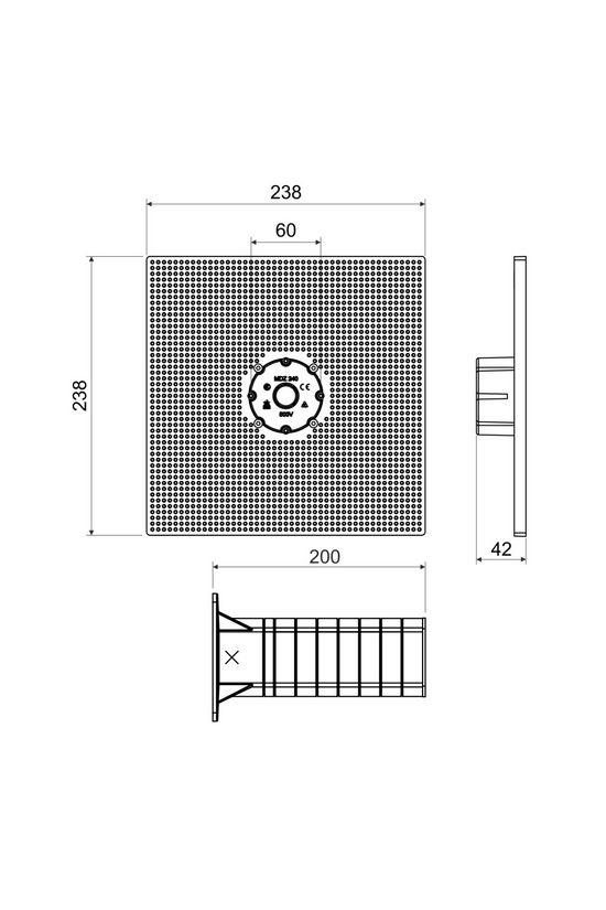 Magasított szerelőlemez hőszigetelésbe 283x283x300mm műanyag 238mm 238mm-hossz 204mm MDZ KOPOS - MDZ XL_KB