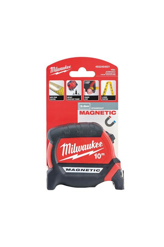 Mérőszalag prémium mágneses 10m x 27mm acél Magnetic Milwaukee - 4932464601