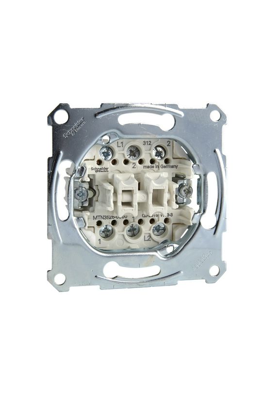 Merten 106+6 kettős váltókapcsoló betét süllyesztett csavaros IP20 billentyű/gomb Schneider - MTN3526-0000