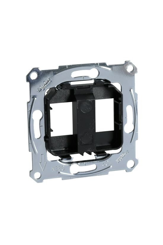 Merten adapterkeret 2xRJ45 adatcsatlakozóhoz műanyag fekete címketartó nélkül Schneider - MTN4566-0003