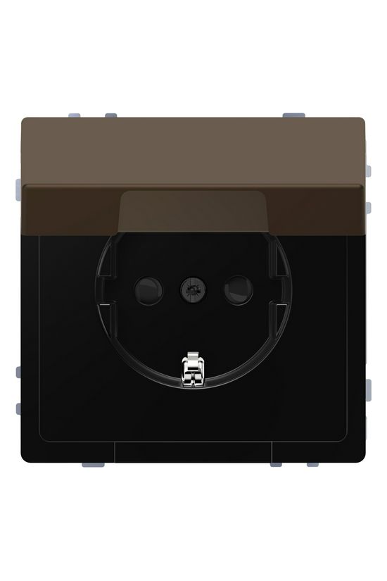 Merten D-Life 162 dugalj földelt csapófedéllel gyerekzárral bronz IP20 süllyesztett Schneider - MTN2310-6052