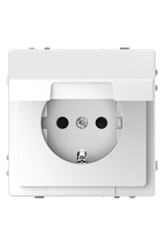 Merten D-Life 162 dugalj földelt csapófedéllel gyerekzárral fehér IP20 süllyesztett Schneider - MTN2310-6035