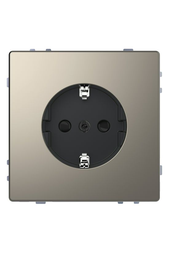 Merten D-Life 162 dugalj földelt csapófedéllel gyerekzárral szürke IP44 falonkívüli Schneider - MTN2300-6050