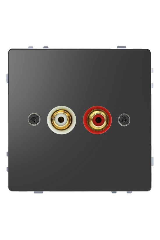 Merten D-Life audió csatlakozó betét közp. fedéllel 2xRCA műanyag antracit Schneider - MTN4350-6034