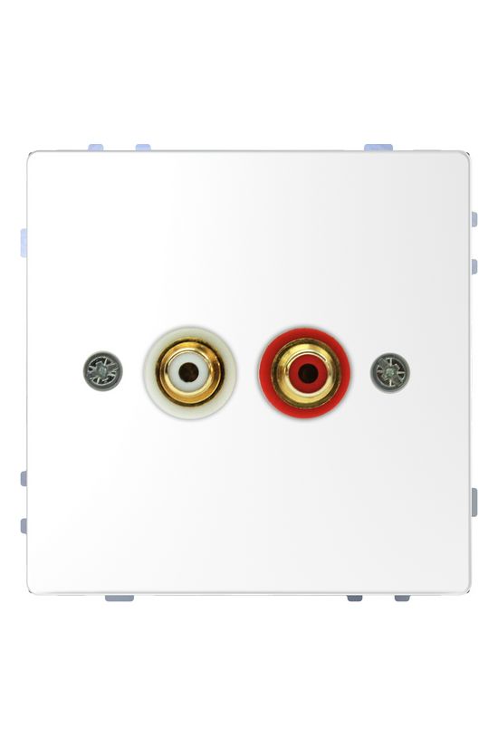 Merten D-Life audió-videó csatlakozó betét közp. fedéllel 2xRCA műanyag fehér Schneider - MTN4350-6035