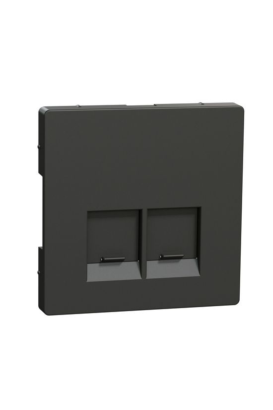 Merten D-Life fedlap 2xRJ45 adatcsatlakozóhoz műanyag antracit Schneider - MTN4572-6034