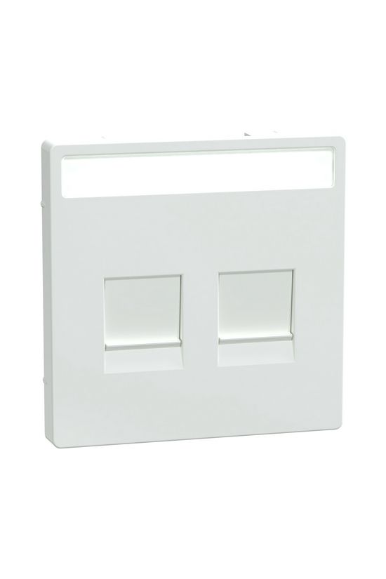 Merten D-Life fedlap 2xRJ45 adatcsatlakozóhoz műanyag fehér címketartóval Schneider - MTN4564-6035