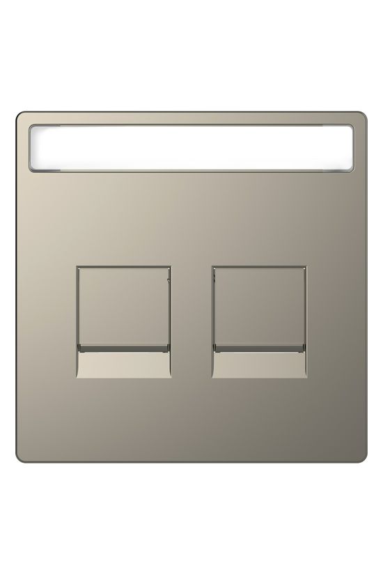 Merten D-Life fedlap 2xRJ45 adatcsatlakozóhoz műanyag szürke címketartóval Schneider - MTN4564-6050