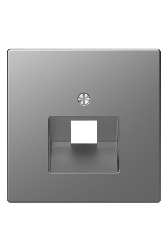 Merten D-Life fedlap RJ45 adatcsatlakozóhoz műanyag nemesacél címketartó nélkül Schneider - MTN4521-6036