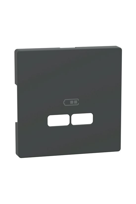 Merten D-Life fedlap USB töltőcsatlakozóhoz műanyag antracit címketartóval Schneider - MTN4367-6034